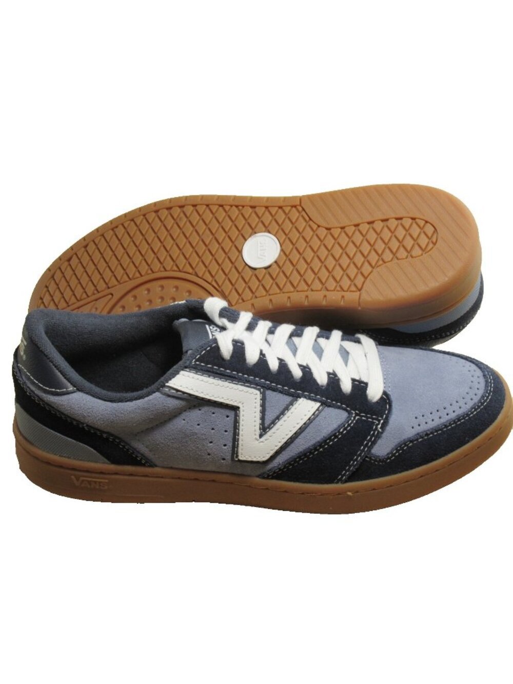 Vans Men's Lowland 2.0 Navy Blue White Gum Bottom Skate Shoes Size 11.5 NEW